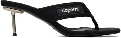 COPERNI BLACK BRANDED HEELED SANDALS