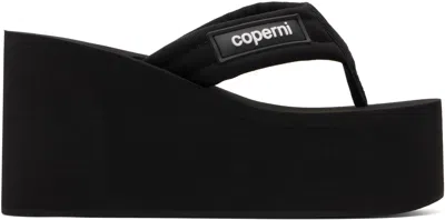 Coperni Black Branded Wedge Sandals