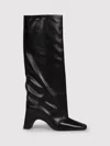 Coperni Square Toe Knee Length Smooth Finish Boots In Black