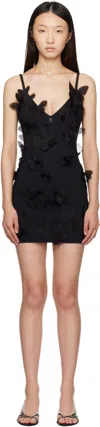 Coperni Butterfly Applique Slip Dress In Black