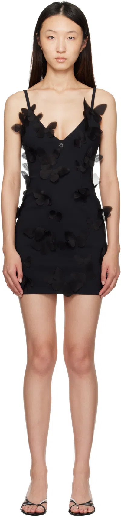 Coperni Butterfly Applique Slip Dress In Black