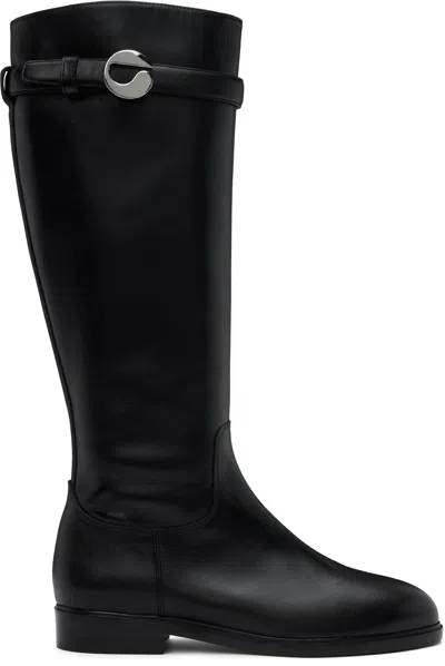 COPERNI BLACK CAVALIER FLAT TALL BOOTS