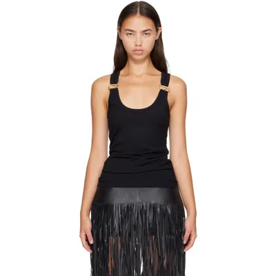 Coperni Black C-logo Tank Top In Black-gold