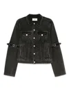 Coperni Oversized Black Denim Jacket With Unique Strap Details In Black