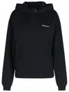 Coperni Black Sweatshirt With Logo Lettering And Front Kangaroo Pocket In Cotton Woman In Black