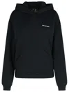 Coperni Black Sweatshirt With Logo Lettering And Front Kangaroo Pocket In Cotton Woman In Black