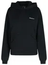 Coperni Black Sweatshirt With Logo Lettering And Front Kangaroo Pocket In Cotton Woman In Black