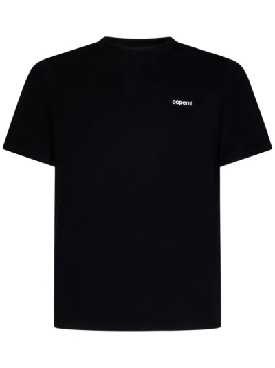 Coperni Cotton Crew Neck T-shirt With Logo Print In Black