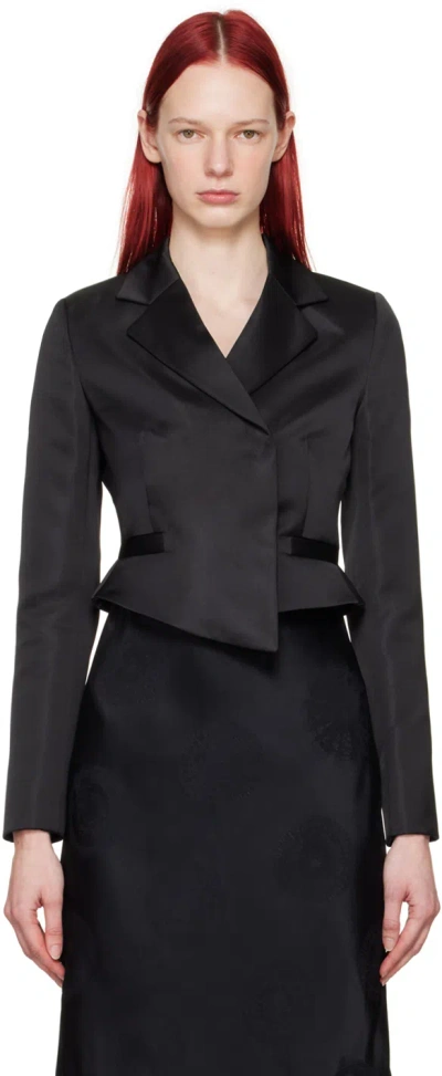 Coperni Cropped Double-breasted Blazer In Black