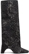 Coperni Black Crystal-embellished Bridge Tall Boots In Black