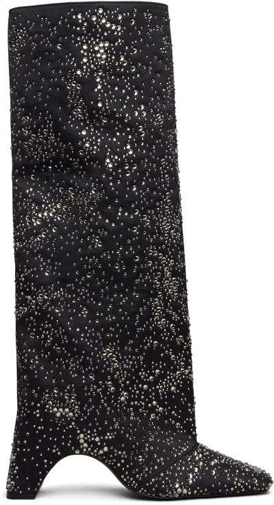 Coperni Black Crystal-embellished Bridge Tall Boots