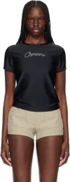 Coperni Womens Crystal Logo Short-sleeve Jersey T-shirt Black Xs In Black