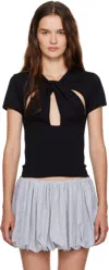 Coperni Black Cut-out Baby T-shirt In Black