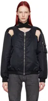 Coperni Cut-out Twisted Bomber Jacket In Black