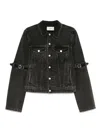 Coperni Oversized Black Denim Jacket With Unique Strap Details In Black