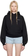 Coperni Black Sweatshirt With Logo Lettering And Front Kangaroo Pocket In Cotton Woman
