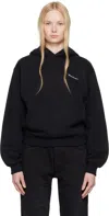 Coperni Black Sweatshirt With Logo Lettering And Front Kangaroo Pocket In Cotton Woman