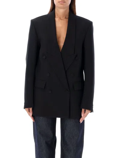 Coperni Black Double Breasted Tailored Blazer In Blue