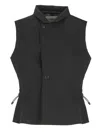 Coperni Black Drawstring Wool-blend Vest In Brown