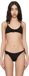 Coperni Flower-detailed Bikini Top In Black
