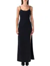 Coperni Black Garter Belt Maxi Dress  In Black