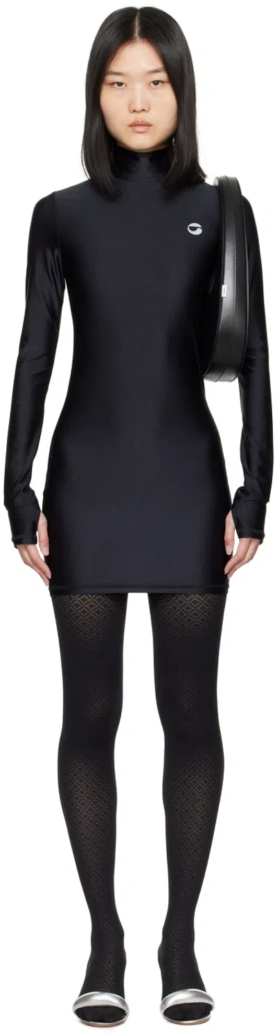 Coperni Black High Neck Fitted Minidress