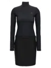 Coperni Structured High Neck Dress With Belt Loops In Black