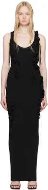 Coperni Black Knitted Ribbon Long Tank Maxi Dress In Black