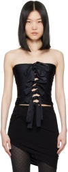 Coperni Black Knotted Gala Tube Top In Black