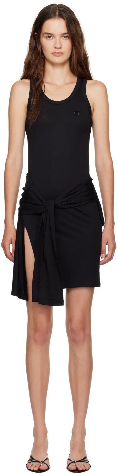 Coperni Black Knotted Jersey Minidress