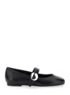 Coperni Black Ballerinas With Metallic Logo And Strap In Black