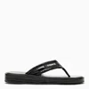 Coperni Logo-appliquéd Rubber-trimmed Croc-effect Patent Leather Flip Flops