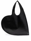 Coperni Heart-shape Leather Tote Bag In Black