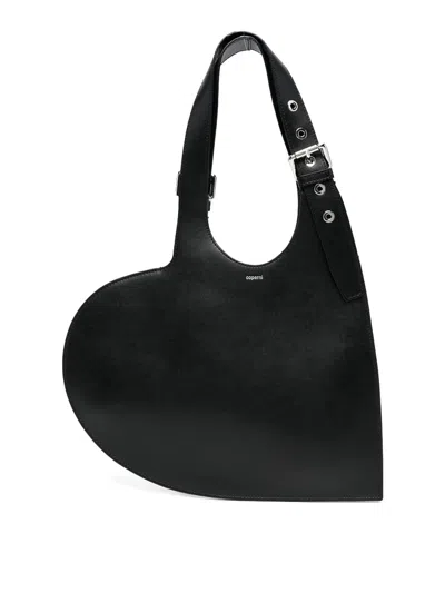 Coperni Black Leather Heart-shaped Shoulder Bag