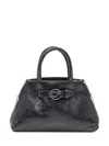 Coperni Structured Shoulder Bag Circular Clasp In Black