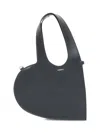 Coperni Black Leather Mini Heart Tote Bag Covers In Black