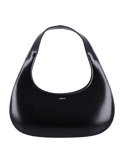 Coperni Curved Glossy Top Handle Bag In Black