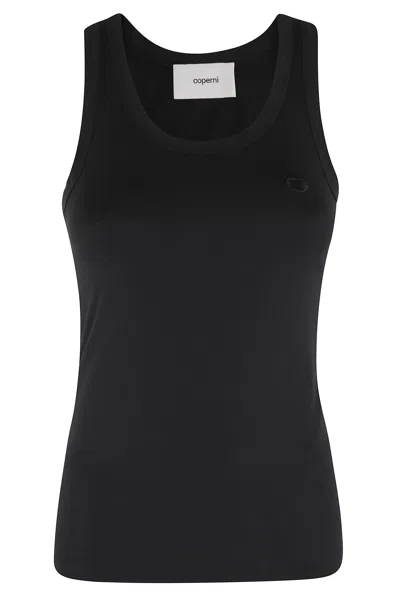Coperni Black Lightweight Logo Tone-on-tone Cotton-blend Tank Top