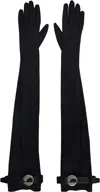 Coperni Black Logo Belted Jersey Gloves