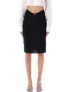 Coperni Triangle-hardware Midi Skirt In Black