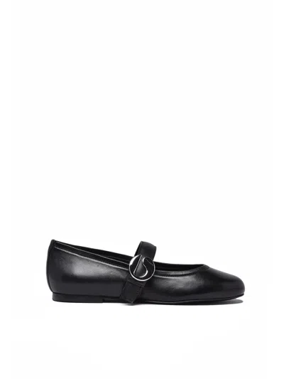 Coperni Black Minimalist Leather Flats