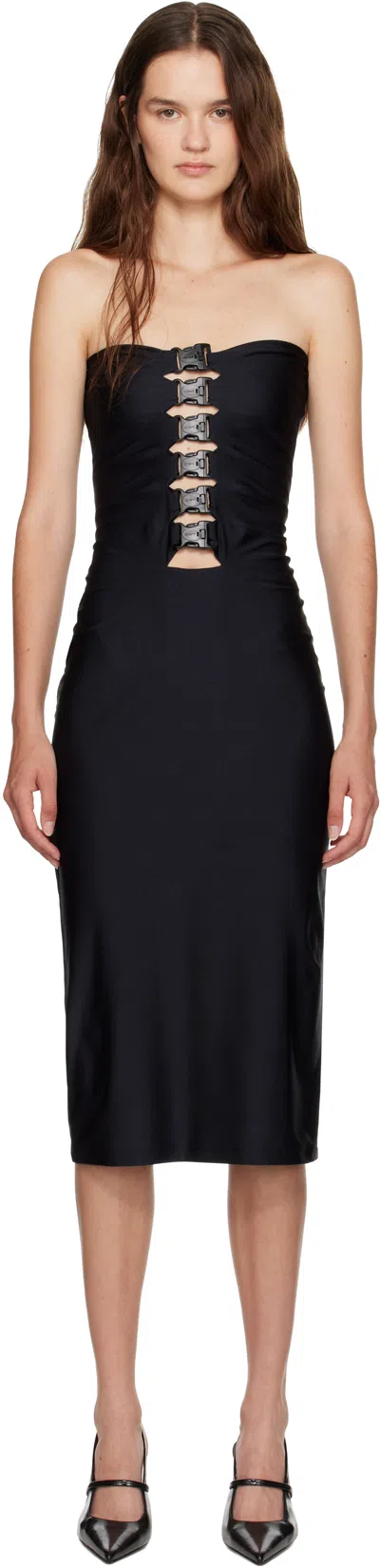 Coperni Black Multi Buckle Midi Dress