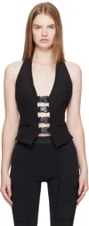 Coperni Women Multi Bukle Waistcoat Satin Vest In Black