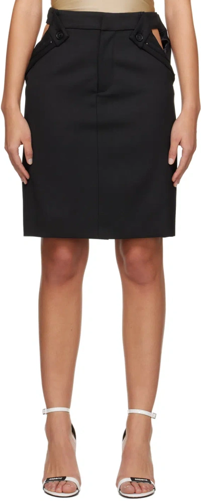 Coperni Stretch Polyester Blend Skirt With Back Vent In Black