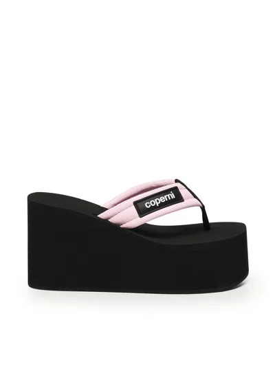 Coperni Black Pink Platform Sandals In Multi