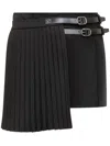 Coperni Black Pleated Miniskirt With Blanket Straps In Black