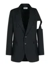Coperni Cutout Detail Blazer Long Sleeves In Blue