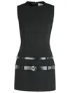 Coperni Black Sleeveless Mini Dress With Two Adjustable Belts On The Front In Tech Fabric Woman In Black