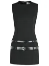 Coperni Black Sleeveless Mini Dress With Two Adjustable Belts On The Front In Tech Fabric Woman In Black