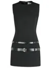 Coperni Black Sleeveless Mini Dress With Two Adjustable Belts On The Front In Tech Fabric Woman In Black